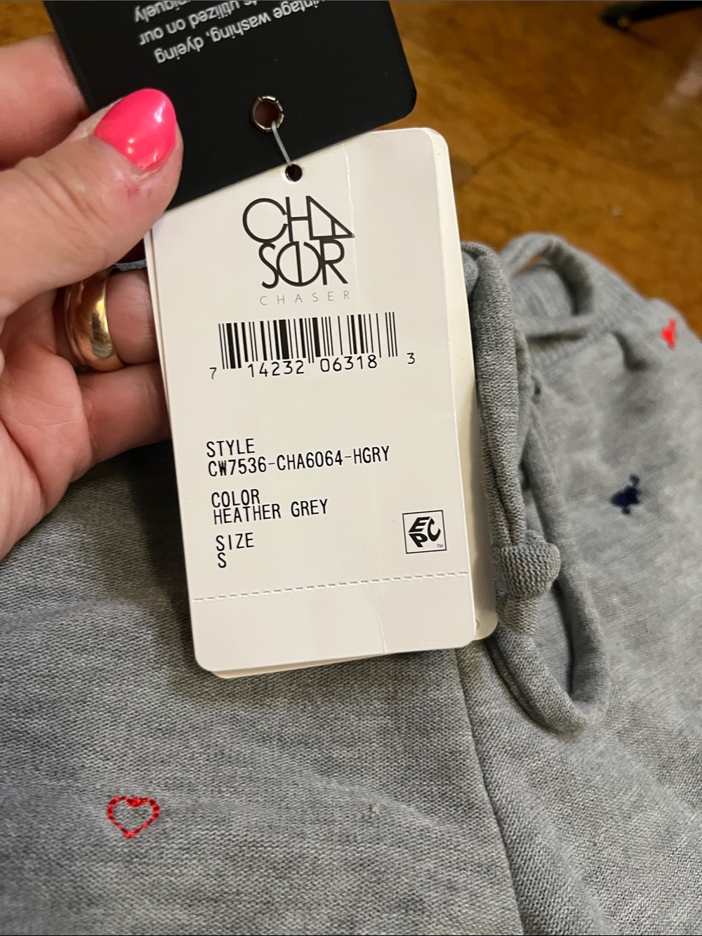 NEW Chaser Hearts and Arrows Grey Jogger Sweatpants Sz Small Womens - Picture 5 of 10